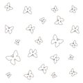 Set of spring vector drawings of butterflies