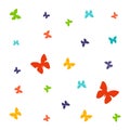 Set of spring vector drawings of butterflies