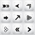 Set of square application buttons: arrows