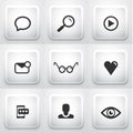 Set of square application buttons: web