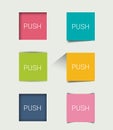 Set of square flat buttons, elements. Royalty Free Stock Photo