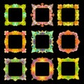 Set of 9 square frames