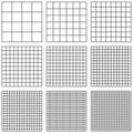 Set square grid, with different point size, vector pattern grid Pixel Per Inch, PPI pixel density electronic device Royalty Free Stock Photo