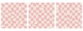 Set of Square Groovy Checkerboard Patterns. Psychedelic Abstract Grid Backgrounds Capture the 1970s Retro Style, Perfect