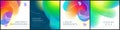 Set of square liquid color abstract geometric shapes. Fluid gradient elements for minimal banner, logo, social post