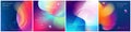 Set of square liquid color abstract geometric shapes. Fluid gradient elements for minimal banner, logo, social post Royalty Free Stock Photo