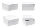 Set of square pasteboard gift boxes