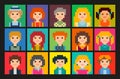 Set of square pixel avatars Royalty Free Stock Photo