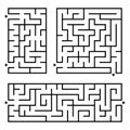 A set of square and rectangular labyrinths with entrance and exit. Simple flat vector illustration isolated on white background Royalty Free Stock Photo