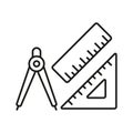 Set square ruler triangle compass icon vector design templates simple and modern