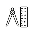 Set square ruler triangle compass icon vector design templates simple and modern
