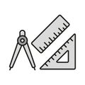 Set square ruler triangle compass icon vector design templates simple and modern