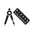 Set square ruler triangle compass icon vector design templates simple and modern