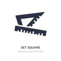 set square school tool icon on white background. Simple element illustration from Education concept