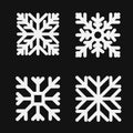 Set square snowflake. Flat icon. Vector