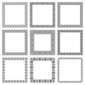 Set of square wide and narrow vintage black frames