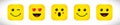 Set of square yellow emoji face icons Royalty Free Stock Photo