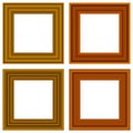 Set of squared golden vintage wooden frame for your design. Vintage cover. Place for text. Vintage antique gold Royalty Free Stock Photo