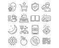 Ssd, Online market and Typewriter icons. Gift, Book and Face verified signs. Vector