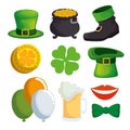 Set st patrick decoration to traditional celebration Royalty Free Stock Photo