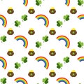 Set of St. Patrick's Day Seamless Patterns Perfect for wallpapers, pattern fills, web backgrounds, greeting cards Royalty Free Stock Photo