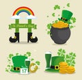 Set st patrick traditional celebration Royalty Free Stock Photo