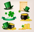 Set of St. Patricks Day related icons. Royalty Free Stock Photo
