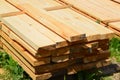 Set of Stacked wood pine timber for construction buildings Royalty Free Stock Photo