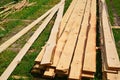 Set of Stacked wood pine timber for construction buildings Royalty Free Stock Photo