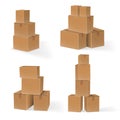 Set Of Stacks Of Cardboard Boxes Royalty Free Stock Photo