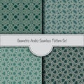 Set of stained geometric arabic seamless pattern Royalty Free Stock Photo
