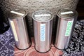 Set of Stainless Steel bin Royalty Free Stock Photo