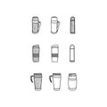 set of Stainless Thermos icon collection, vector design and illustration template, logo for your company