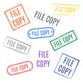 Set of stamps file copy, vector illustration