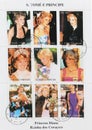 Set Of Stamps Showing Nine Stamps With Pictures Of Diana Princess of Wales