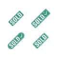 A set of stamps sold, vector illustration. Royalty Free Stock Photo