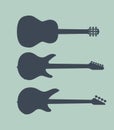 Set of standalone guitars Royalty Free Stock Photo