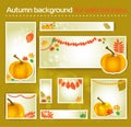 Set for Standard Size Web autumn Banner