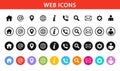 Set of standard web icons