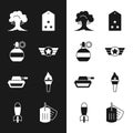 Set Star American military, Hand grenade, Nuclear explosion, Military rank, tank, Torch flame, dog tag and Rocket