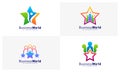 Set of Star People logo design vector, Colorful Dream People logo design template, Icon symbol Royalty Free Stock Photo