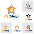 Set of Star Pet Logo Design Template. Pet logo concept vector. Emblem, Creative Symbol, Icon