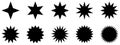 Set of Star ray burst icon black white vector illustration graphic design. Royalty Free Stock Photo