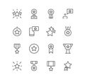 Set of star and related icons, award, rating, medal, ribbon badge, trophy, shining star. Royalty Free Stock Photo