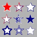 American symbols stars icon sign set collection. Royalty Free Stock Photo