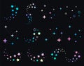 Set of stars on black background