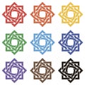 Set of stars from intertwined ribbon