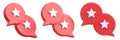 Set of stars in speech bubble icon isolated on a white background Royalty Free Stock Photo