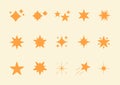 Set of stars vector icon elements. Vector illustration stars icon with different star flat style element collection. Royalty Free Stock Photo