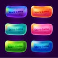 Set of 3 Start Game Buttons for arcade video games. Royalty Free Stock Photo